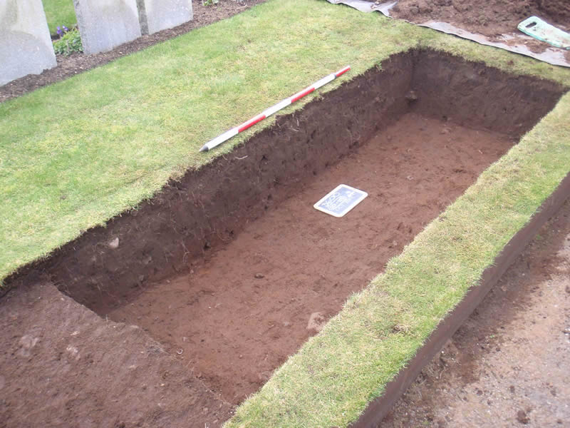 Investigations within Ardrossan Cemetery