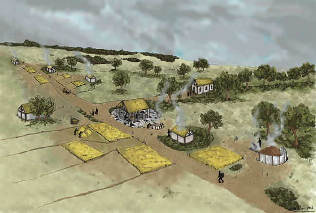 reconstruction of Gogar Village in Edinburgh