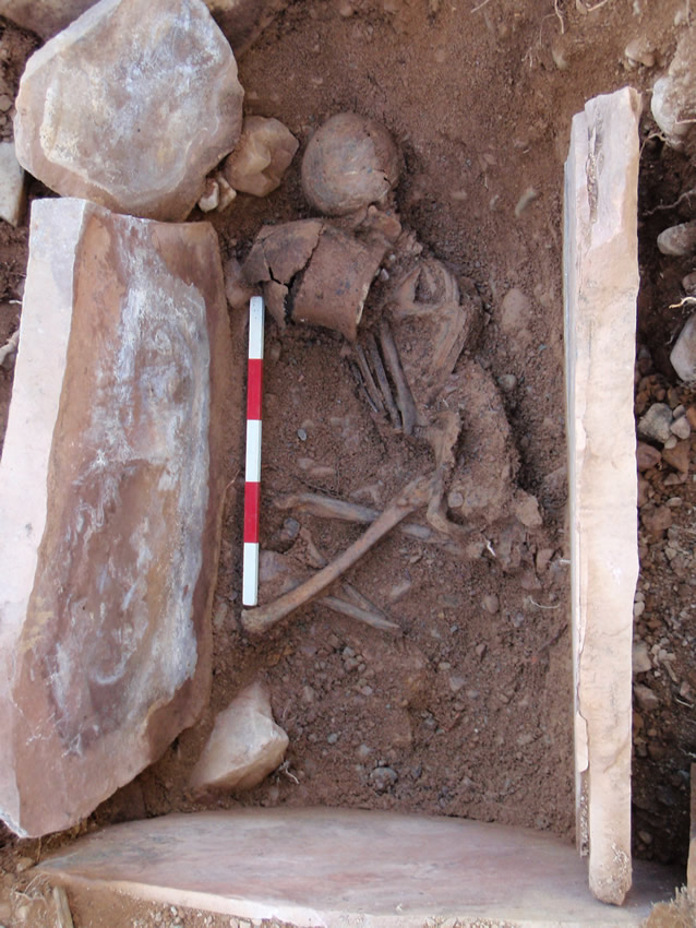 Inhumation and vessel in the cist