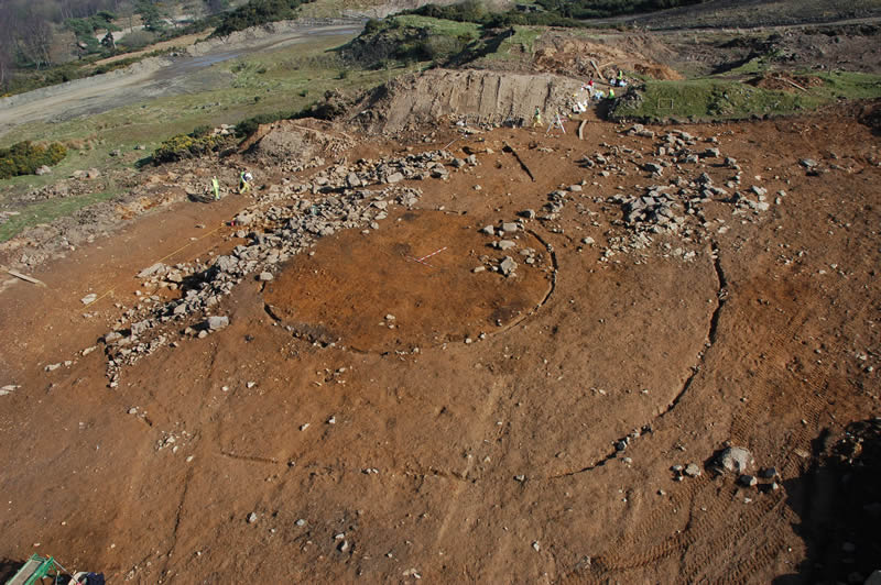 Aerial view of Ravelrig palisaded settlement