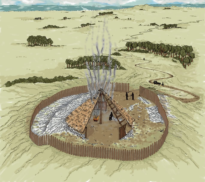 Reconstruction of Ravelrig palisaded settlement