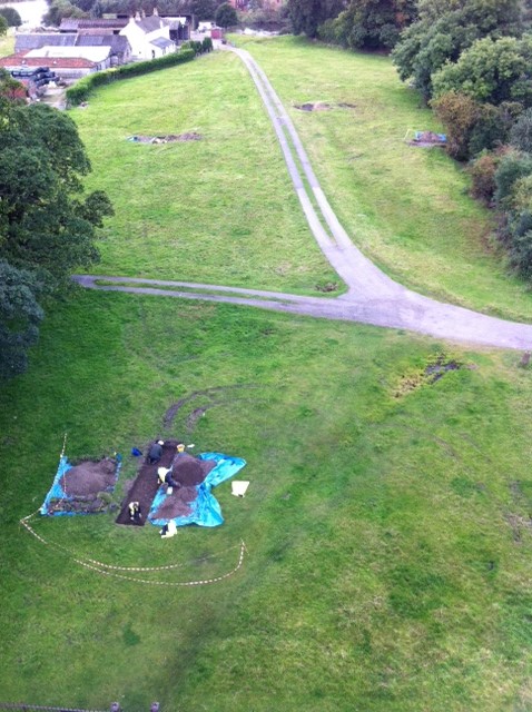 Archaeological excavations from the top of the abbey tower